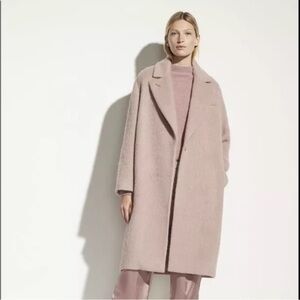 Vince Women's Textured Wool Blend Notch Collar Overcoat — Mauve Orchid